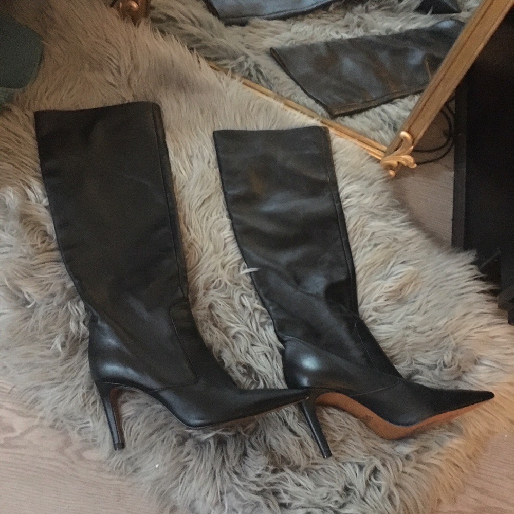 Buttery soft leather knee high boots.